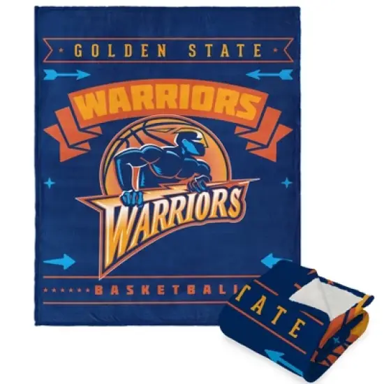 NBA Golden State Warriors Hardwood Classics Silk Touch Faux Shearling Throw Blanket image {5}