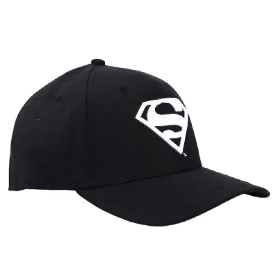 Superman White Logo Black Snapback Hat image {2}