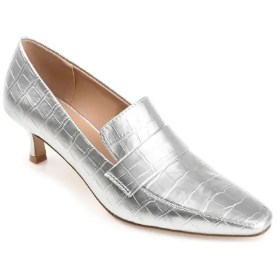 Journee Collection Womens Celina Kitten Heel Loafer Square Toe Pumps image {12}
