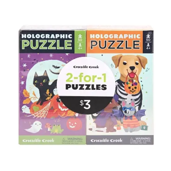 Crocodile Creek Holographic 2 for 1 Puzzle Spooky Pets image {4}