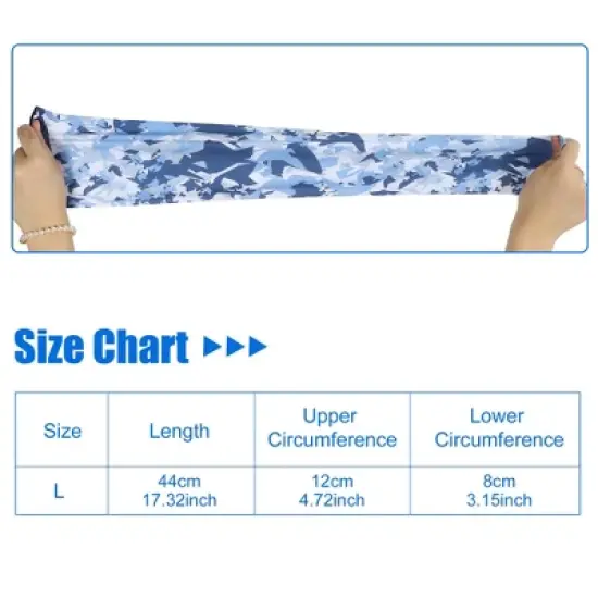 Unique Bargains Basketball Sports Camouflage Cooling Arm Elbow Compression Sleeve Navy Blue 1 Pair image {3}