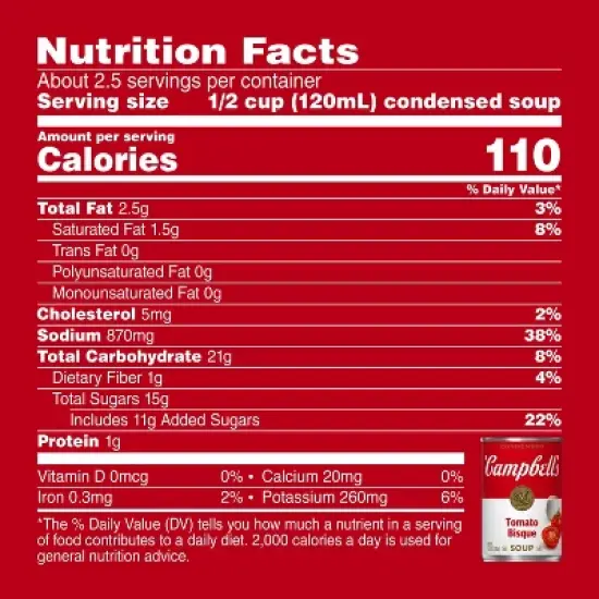 Campbell's Condensed Tomato Bisque Soup - 11oz image {6}