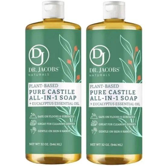 Dr Jacobs Naturals All in 1 Castile Liquid Soap - Multipurpose (Eucalyptus) - Vegan image {7}