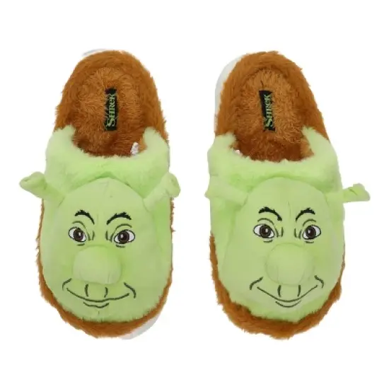 Shrek 3D Character Head Adult Brown & Green Slippers image {5}