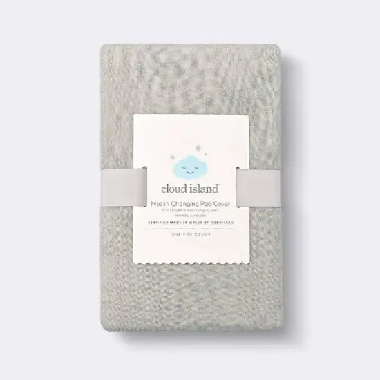 Muslin Changing Pad Cover - Gray - Cloud Island&trade; image {2}