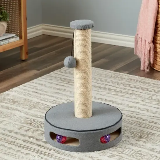 Two by Two Gainesville - Gray Cat Scratching Post Cat Furniture - 19.7 in. Tall image {12}