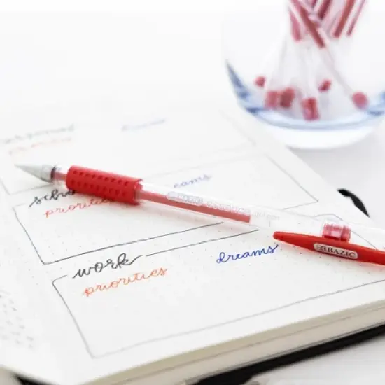 BAZIC Products&reg; Essence Gel Pen with Cushion Grip, Red, 12 Per Box, 6 Boxes image {3}