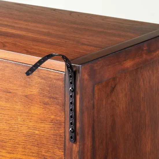 Wood & Cane Transitional Secretary Desk Brown - Hearth & Hand&trade; with Magnolia image {5}