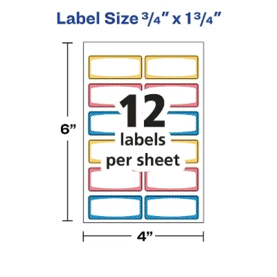 Avery Durable Labels, 3/4" x 1-3/4", Assorted, 3-Pack (31442) image {5}