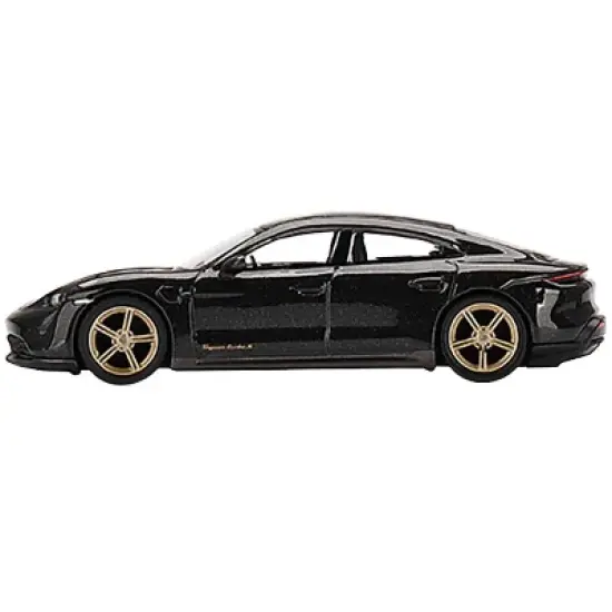 Porsche Taycan Turbo S Volcano Gray Metallic Limited Edition to 1800 pieces 1/64 Diecast Model Car by True Scale Miniatures image {1}