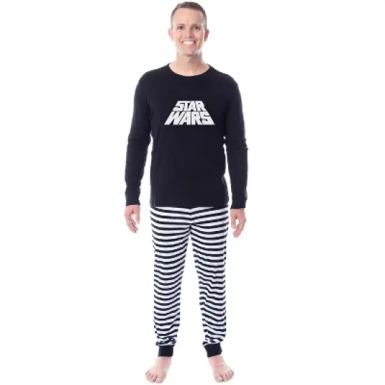 Star Wars Movie Film Title Logo Mens' Womens' Adult Unisex Sleep Pajama Set Black image {4}