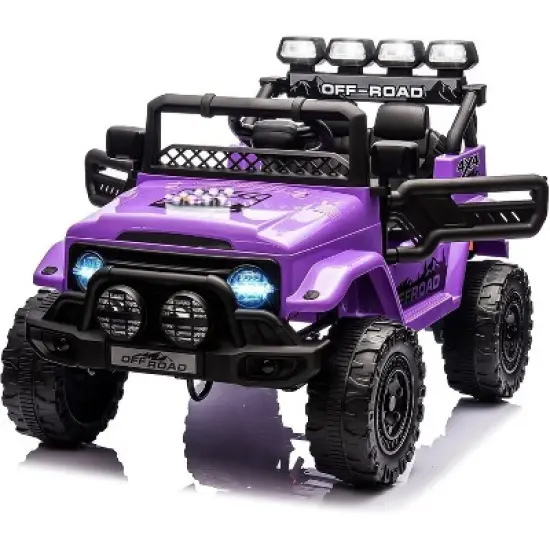 Kids RC Electric Truck, Battery Operated Vehicle with Remote Control, Spring Suspension, LED Lights, Bluetooth, 3 Speed Gears, Parent Remote Control image {10}