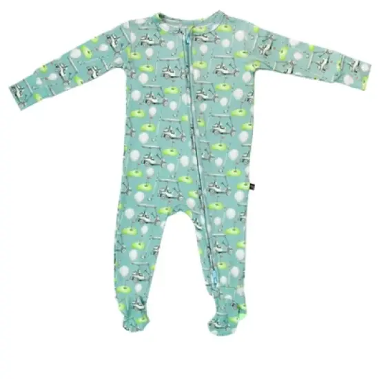 Lev Baby Boys' Viscose Bamboo Zipper Footie Pajamas &ndash; Green Golf Print One-Piece Baby Boy Clothes (NB&ndash;6/9M) image {5}