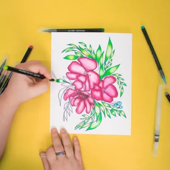 3pk 7+1 Watercolor Brush Pens - Art 101: Artist Markers, 0.4mm, Multicolored, 24 Count, Ages 6+ image {5}