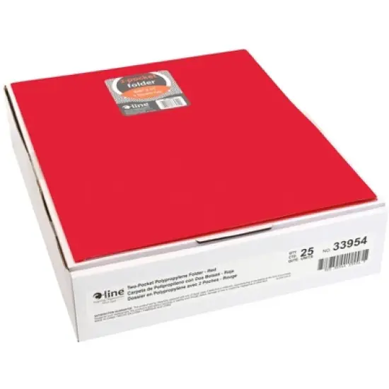 C-Line Poly 2-Pocket Portfolio Folder, Letter Size, Red, Pack of 25 image {2}