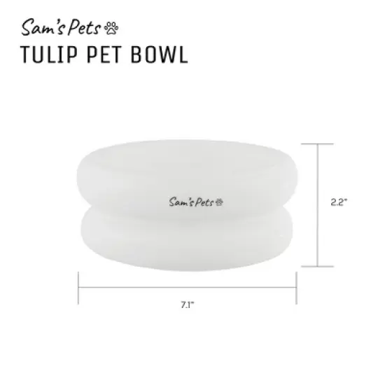 Sam's Pets Tall Tulip Pet Bowl In Glossy White image {8}