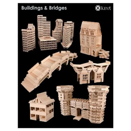 MindWare Keva Maple 1000 Planks In Wood Roller Bin - Building Toys image {1}