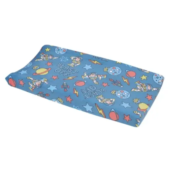 NoJo Disney Toy Story Buzz Lightyear Blue and Orange Blast-Off Contoured Changing Pad Cover image {3}
