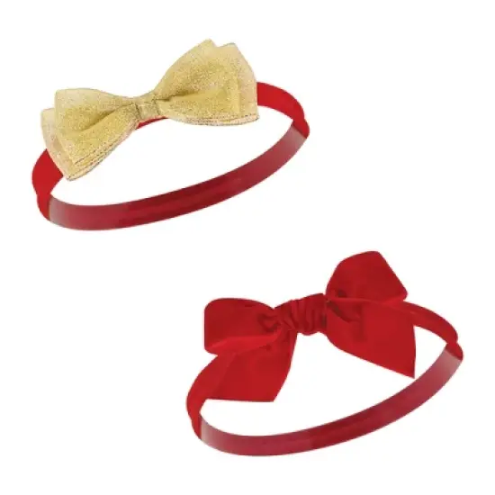 Hudson Baby Infant Girl Cotton and Synthetic Headbands, 12 Days Of Christmas Holly, 0-24 Months image {6}