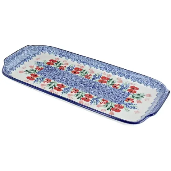 Blue Rose Polish Pottery 410 Ceramika Artystyczna Bread Tray image {4}
