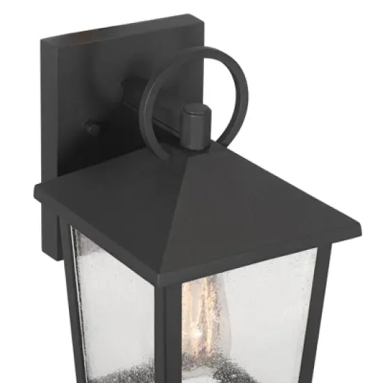 John Timberland Westmont 10 1/2" High Modern Outdoor Wall Light Fixture Mount Porch House Exterior Weatherproof Sand Black Aluminum Seeded Glass Shade image {2}
