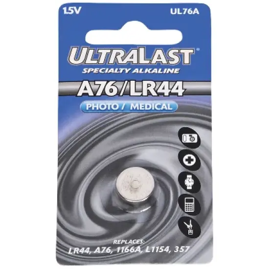 Ultralast&reg; UL76A Alkaline Photo/Medical Button Cell Battery in Multicolored image {1}