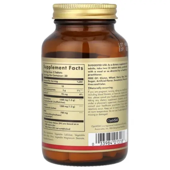 Solgar Glucosamine Chondroitin MSM, Triple Strength, 60 Tablets image {2}