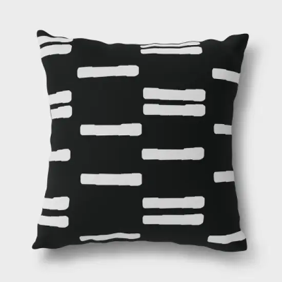 2pk Stripe Outdoor Throw Pillows DuraSeason Fabric&trade; Black/White - Project 62&trade; image {1}