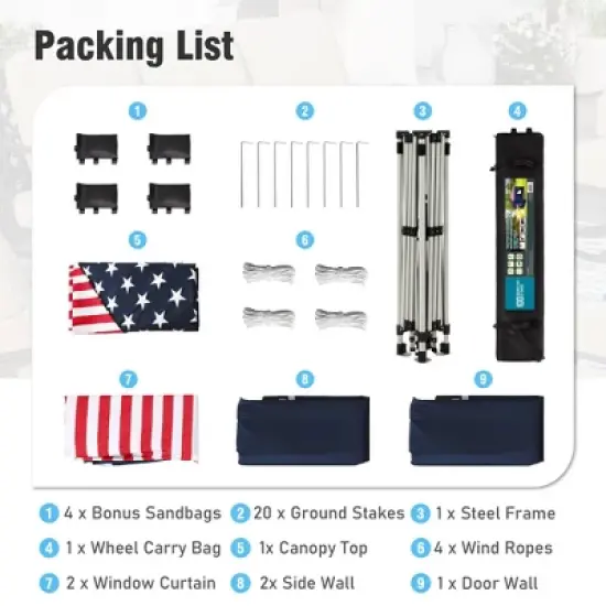 Captiva Designs 10&rsquo;x10&rsquo; Pop-Up Canopy Tent with Sidewalls &ndash; Easy Setup, Waterproof, and Ventilated for Outdoor Events and Parties image {5}