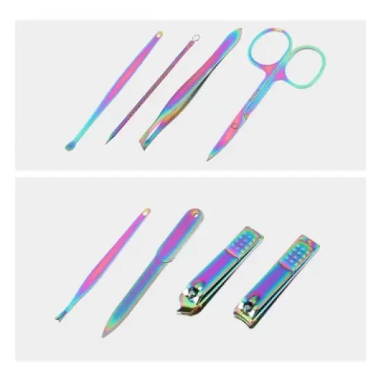 Unique Bargains Portable Stainless Steel Nail Clippers Multicolor 1 Set image {4}