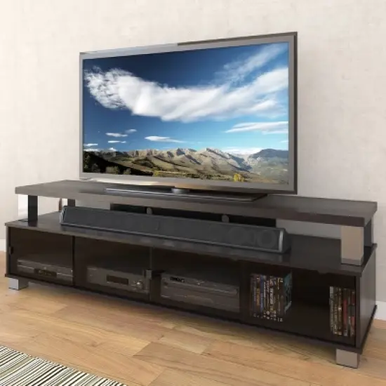 Bromley 2 Tier Ravenwood TV Stand for TVs up to 80" Black - Sonax image {2}