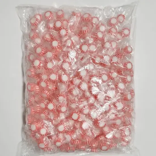 4E's Novelty Peppermint Candy 5 Lbs, Approx 400 Peppermints Individually Wrapped, Christmas Mints, Red and White Breath Mints image {3}