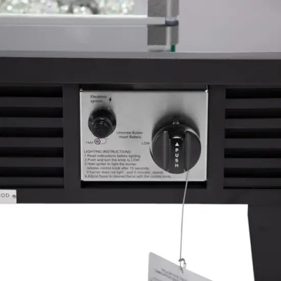 LeisureMod Walbrooke Patio Square Fire Pit and Tank Holder with Slats Design image {9}