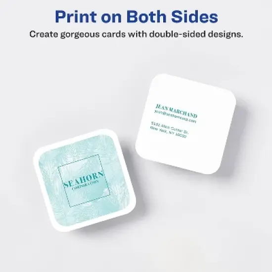 Avery Clean Edge Laser Square Cards with Rounded Corners 2 1/2" x 2 1/2" White 20 Sheets/Pack 180 image {6}