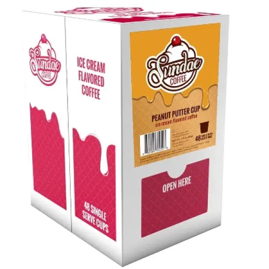 Sundae Ice Cream Flavored Coffee Pods,2.0 Keurig K-Cup,Peanut Butter Cup,48Count image {1}