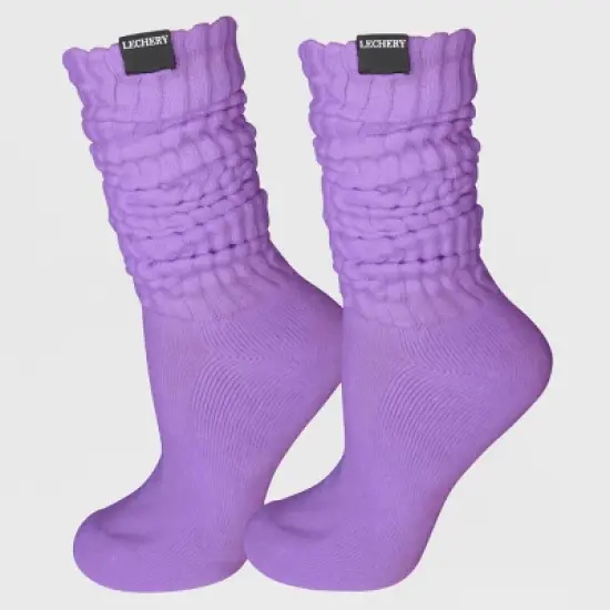 LECHERY Unisex Scrunch Slouchy Woven Tab Socks (1 Pair) image {12}