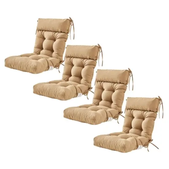 ARTPLAN Patio Chair Cushion,Tufted Adirondack Outdoor Chair Cushion,Wicker High Back Outdoor Seat Cushion,Set of 4,21"X21"X4" (4 Pack) image {1}