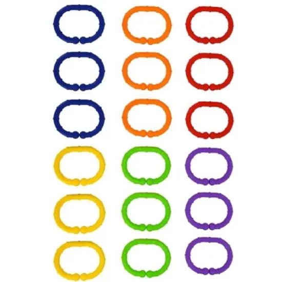 Lulyboo Travel Accessory Link Baby Rings Toy - Rainbow Colors image {6}