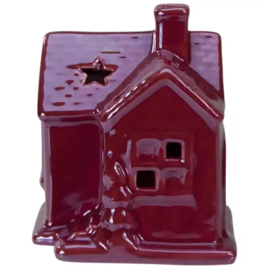 Northlight Ceramic House with Star Cutouts Christmas Decoration - 4" image {4}