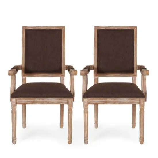 Set of 2 Maria French Country Wood Upholstered Dining Chairs - Christopher Knight Home image {13}