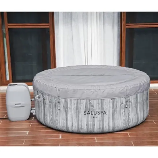 Bestway SaluSpa Fiji AirJet Inflatable Hot Tub with 120 Soothing Jets and Set of 2 Underwater Non-Slip Pool and Spa Seat with Adjustable Legs, Gray image {5}