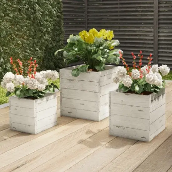 Pure Garden 3-Piece Square Planter Set image {10}
