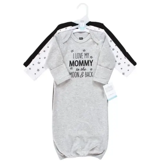 Hudson Baby Infant Boy Cotton Gowns, Mom Dad Moon And Back image {1}
