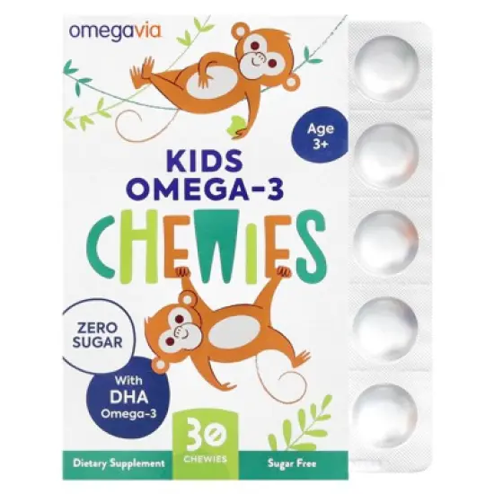 OmegaVia Kids Omega-3 Chewies, Age 3+, Natural Fruit, 30 Chewies image {5}