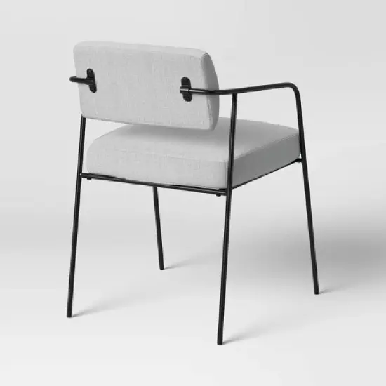 Smyth Metal Frame Upholstered Dining Chair Gray - Threshold&trade; image {3}