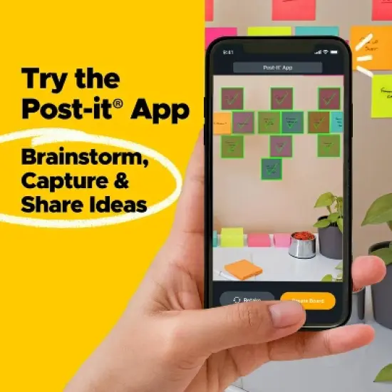 Post-it Super Sticky Notes 3"x 3" Energy Boost Collection: 6 Multicolor Pads, 70 Sheets Each, Art & Design Theme image {9}