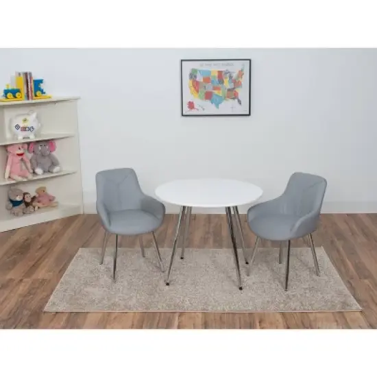 Kids' Table with 2 Modern Upholstered Chairs - Gift Mark image {1}
