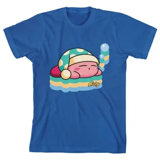 Kirby Main Character Sleeping Boy's Royal Blue Tshirt image {2}