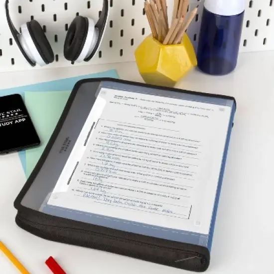 Five Star 7pkt Zipper Expanding File with Study App Pacific Blue: Expandable File Organizer, 7 Compartments, Polypropylene image {5}