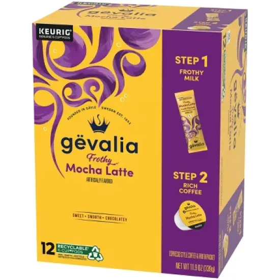 Gevalia Kaffe Mocha Latte Espresso Roast Coffee Single Serve Pods - 12ct image {3}